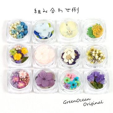 【福袋】おまかせ12種(^^) お花いっぱい 押し花・プリザーブドフラワーセット ハーバリウム ドライフラワー スターフラワー レースフラワー アジサイ あじさい ビオラ スターチス ビーズアンドパーツ アクセサリーパーツ 福袋 セット 詰合わせ 詰め合わせ 封入 かわいい】