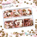 【封入】6種のカラーホログラム レジン封入 ネイルパーツ ネイル用品 デコパーツ ハート ウサギ 桜 蝶 バレンタイン キラキラ カシャカシャ 手芸 クラフト《...