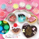 【封入】蓄光チョコスプレー 8色セット レジン封入 ネイルパーツ ネイル用品 カラースプレー デコパーツ 暗闇 光る キラキラ カシャカシャ 手芸 クラフト