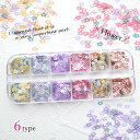 【封入】フラワー封入 MIXカラー6種セット 12マスケース入り ホログラム レジン封入 お花 Flower 丸 ドット ネイルパーツ ネイル用品 デコパーツ ...