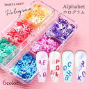 【封入】アルファベット ホログラム 6色 MIX レジン封入 ネイルパーツ ネイル用品 英語 ローマ字 英字 推し活 イニシャル デコパーツ キラキラ 手芸 ク...