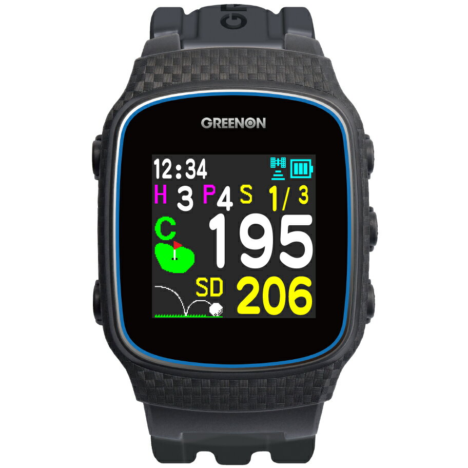 みちびきL1S対応で誤差1mの高精度GPSゴルフナビ GreenOn『THE GOLF WATCH NORM II』（グリーンオン『ザ・ゴルフウォッチ ノルムII』）[腕時計型][GPSキャディー][GPS][ナビ][スマホ連動][高精度][距離計][楽天]