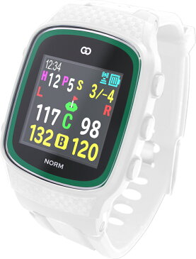 みちびきL1S対応で誤差1mの高精度GPSゴルフナビ GreenOn『THE GOLF WATCH NORM』（グリーンオン『ザ・ゴルフウォッチ ノルム』）[腕時計型][GPSキャディー][GPS][ナビ][スマホ連動][高精度][距離計][楽天]