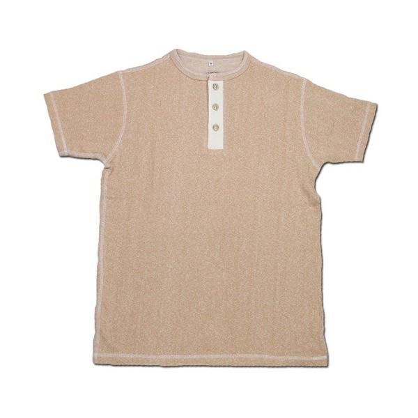 A HOPE HEMP アホープヘンプ MELANGE HENLEY NECK TEE / BEIGE ヘンプコットン ヘンリーネック ショートスリーブ Tシャツ 半袖