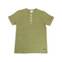 A HOPE HEMP ア ホープヘンプ ヘンリーネック ショートスリーブ ヘンプ Tシャツ Old Bamboo オールドバンブー 無地 コットン 65% ヘンプ 35% S/S Henley Neck tee STG-061NC レギュラーフィット(4)