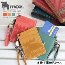 モズ パスケース レディース 本革 リールコード付き ICカード入れ ストラップ付き 86006 moz モズ ヘラジカ 型押し かわいい 柔らかい 定期入れ ...