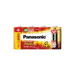 （まとめ）Panasonic パナソニック アルカリ乾電池 金 単2形(4本) LR14XJ/4SW 【×6セット】 父の日 早割