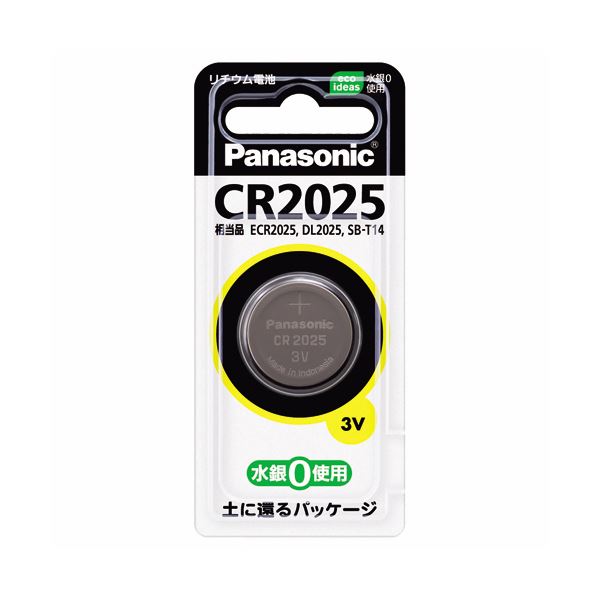 （まとめ）パナソニック コイン形リチウム電池CR2025P 1個 母の日