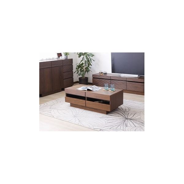 【本日ポイント10倍】センターテーブル（ウォルナット） 幅約105cm [完成品］【代引不可】