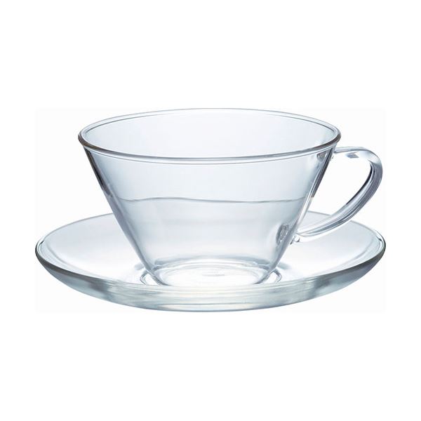 【本日ポイント10倍】ハリオ 耐熱カップ&ソーサー・ワイド カップφ10.3×6cm、ソーサーφ14cm B1068527(3)