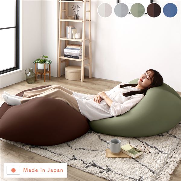 ビーズクッション キューブ型 〔2個セット ブラウン・グリーン〕 洗えるカバー クッション オットマン 座椅子 足置き 四角型 ビッグ クッション インテリア雑...