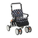 【本日ポイント10倍】大容量シルバーカー/手押し車 【スタンダードタイプ】 幸和製作所 『レコルティII』 ブラック 北欧柄 〔介護用品 福祉用品〕