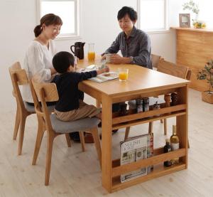 【本日ポイント10倍】天然木オーク材エクステンションダイニング 4人 5点セット(テーブル+チェア4脚) W120-180 組立設置付
