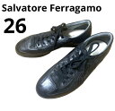 Salvatore Ferragamo フェラガも　スニーカー　レザー　ブラック　26cm【中古】
