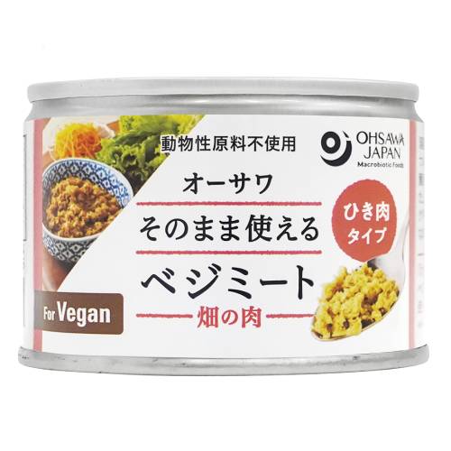 よく一緒に購入されている商品OMNIツナ［オイル漬け］100g アリサン378円アルチェネロ 有機全粒粉スパゲティ 500g467円かるなぁ 濃縮だしつゆ 500ml 625円●小麦たん白と大豆たん白でつくったベジミートをひき肉状にし、 　本醸造醤油や昆布だしで薄味をつけました ●砂糖不使用 ●ハンバーグやミートソースなどに ●湯戻し不要 【使用方法】 肉の代わりにハンバーグやミートソースなど様々な料理にお使いください。 ■栄養成分(100gあたり) エネルギー：178kcal たんぱく質：16.9g 脂質：10.1g 炭水化物：4.8g 食塩相当量：0.8g (推定値) 原材料名 小麦たんぱく[小麦(カナダ、アメリカ、オーストラリア、国産)]、大豆たんぱく[大豆(アメリカ、カナダ)]、なたね油、小麦でん粉[小麦(アメリカ、カナダ、オーストラリア、国産)]、醤油、食塩(天塩)、昆布粉末 内容量 180g 賞味期限 常温で2年、パッケージに記載 保存方法 常温、開栓後は他の容器に移し、冷蔵庫に入れお早めにお召し上がりください。 販売者 オーサワジャパン その他情報 ヴィーガン対応(食品表示による) 関連ワード 畑の肉、ベジミート、ミンチ、ひき肉、大豆ミート 類似商品はこちらオーサワ そのまま使えるべジミートブロックタイ518円オーサワの国内産大豆ミート 100g475円オーサワ 茶葉をそのまま粉にし茶った 40g626円オーサワのベジハヤシ 180g432円オーサワのえごまパウダー 180g734円オーサワの上州梅干 180g988円オーサワ オーガニックコーヒープレミアムブレン950円オーサワ 麻婆の素 180g399円オーサワの回鍋肉の素 100g324円新着商品はこちら2024/5/30Green プラントベース・ナゲット1kg※卵1,239円2024/5/30オーサワのベジ玄米ラーメン 担担麺 ケース販売6,413円2024/5/29★6/11まで⇒＼10％オフ／お1人様1点まで2,720円再販商品はこちら2024/5/30有機グルテンフリークッキー オーツ麦・チョコチ250円2024/5/29★6/11まで⇒＼20％オフ／お1人様1点まで1,944円2024/5/295月31日入荷！ベジタリアン対応おかず屋さんの3,061円2024/05/30 更新