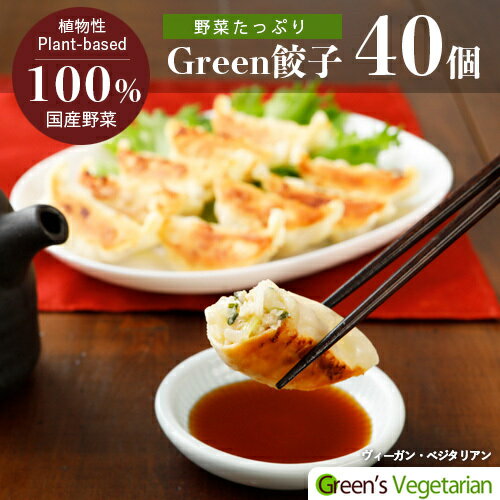 Green餃子 ヘルシー 菜食 餃子 国産野菜 業務用 【40個】プラントベース 大豆ミート 植物肉 ヴィーガン ベジタリアン【クール便送料別途】rt