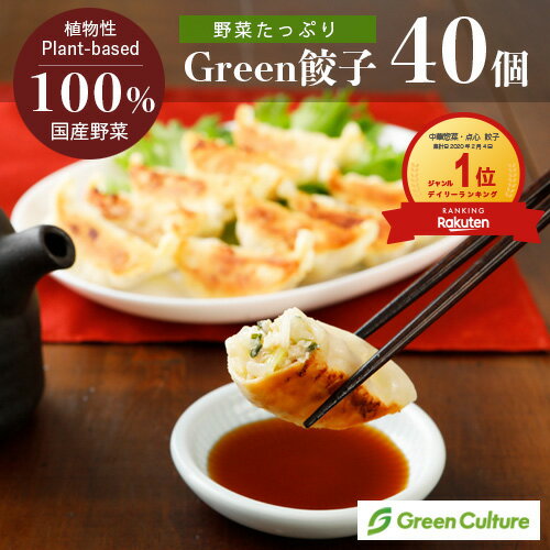 Green 餃子 ヘルシー 菜食 野菜餃子 国産野菜 業務用 【40個】プラントベース 大豆ミート  ...