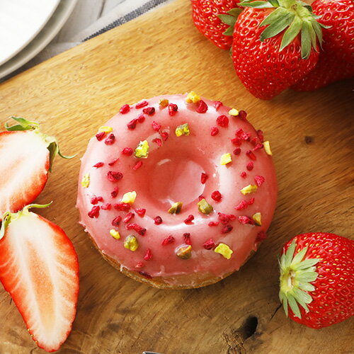 8月29日入荷！ヴィーガン SOYドーナツ あまおうフランボワーズ グレーズ 鳥飼カフェ グルテンフリーのサムネイル