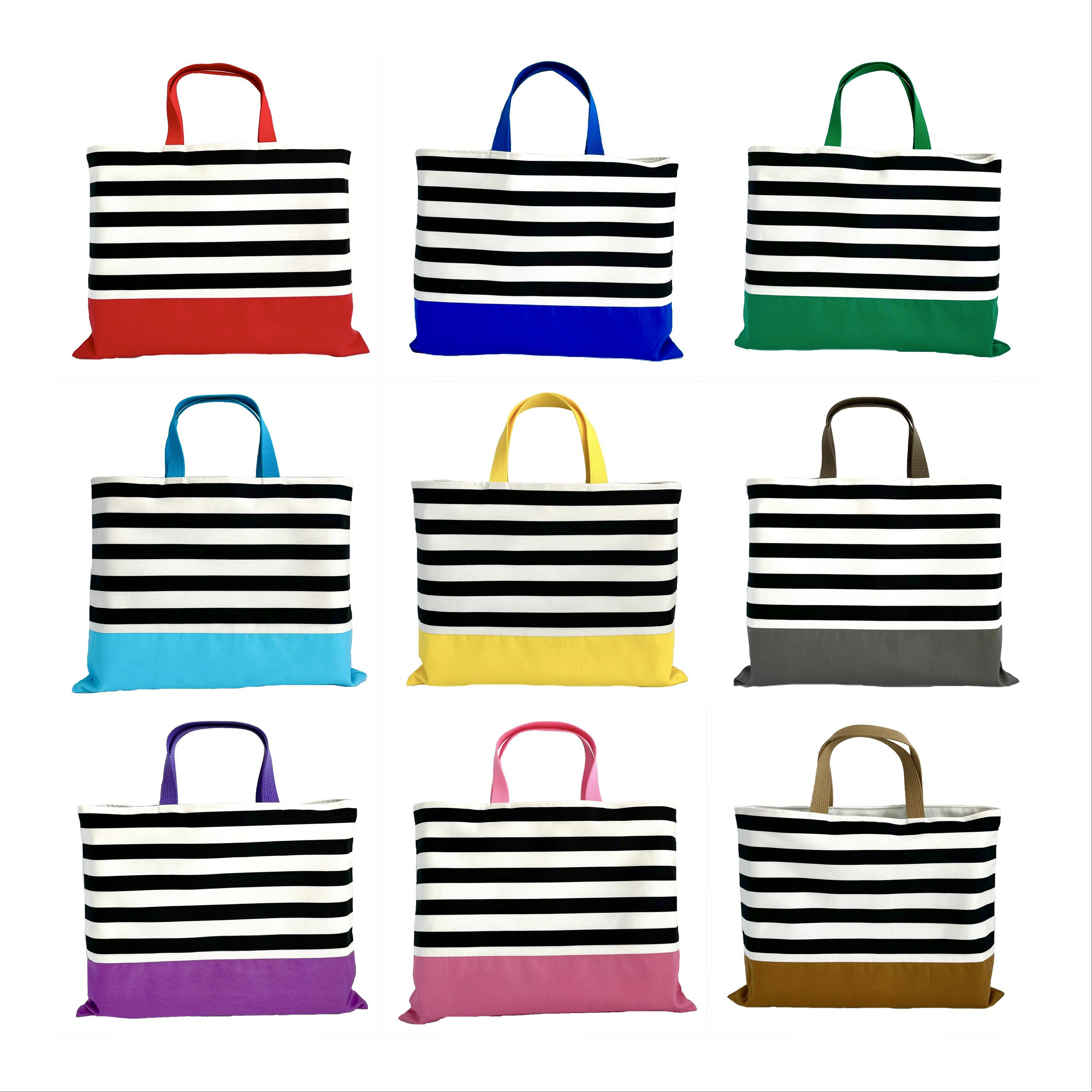 【日本製】レッスンバッグ COLORFULボーダー スッキリぺたんこタイプ 手提げバッグ 通園 通学 幼稚園 ..