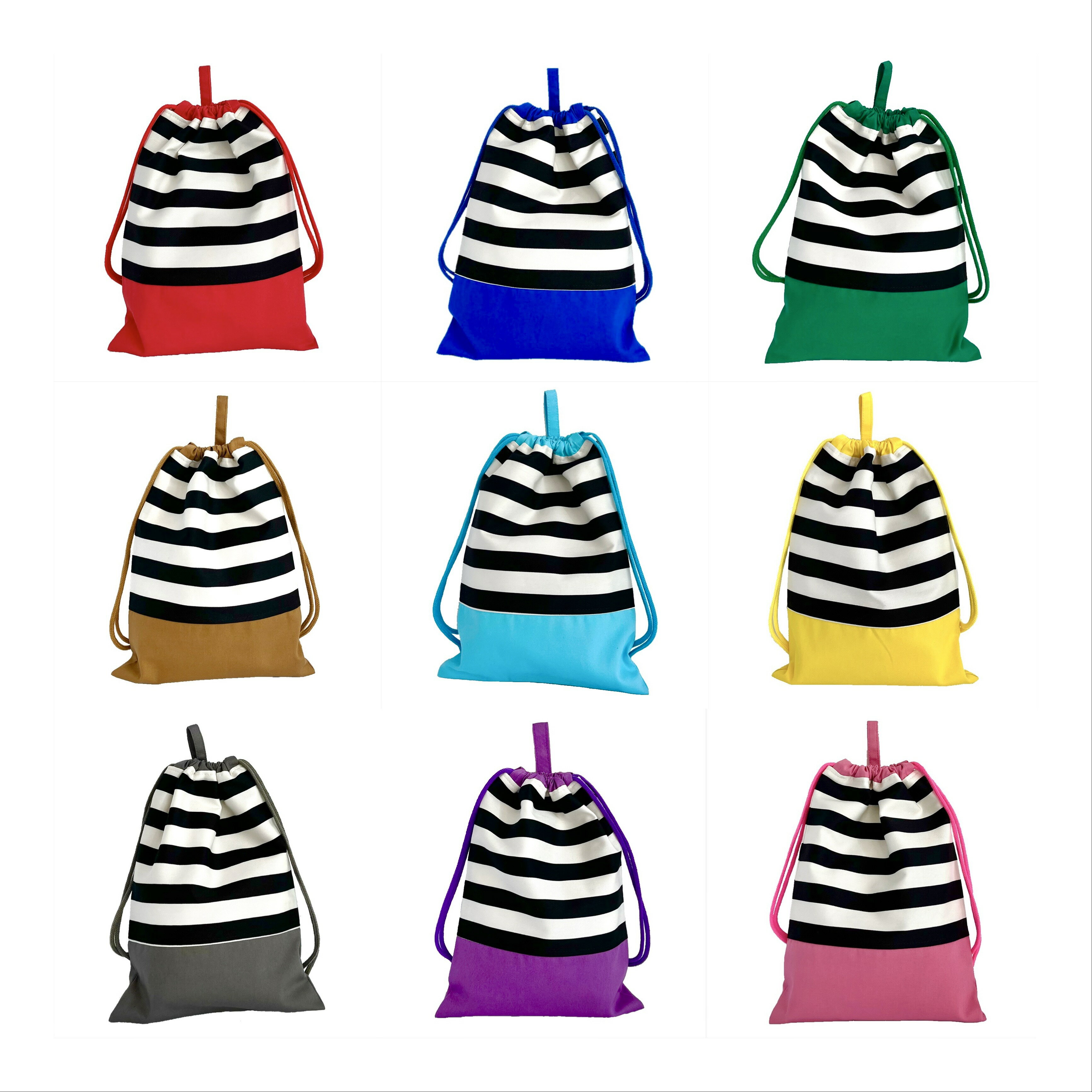 【日本製】上履き袋 上靴入れ COLORFULボーダー シンプル おしゃれ 通園 通学 幼稚園 小学校 習い事 男の子 女の子 子供 手提げバッグ シューズバッグ 上履き入れ 入園 入学 丈夫で長く使える