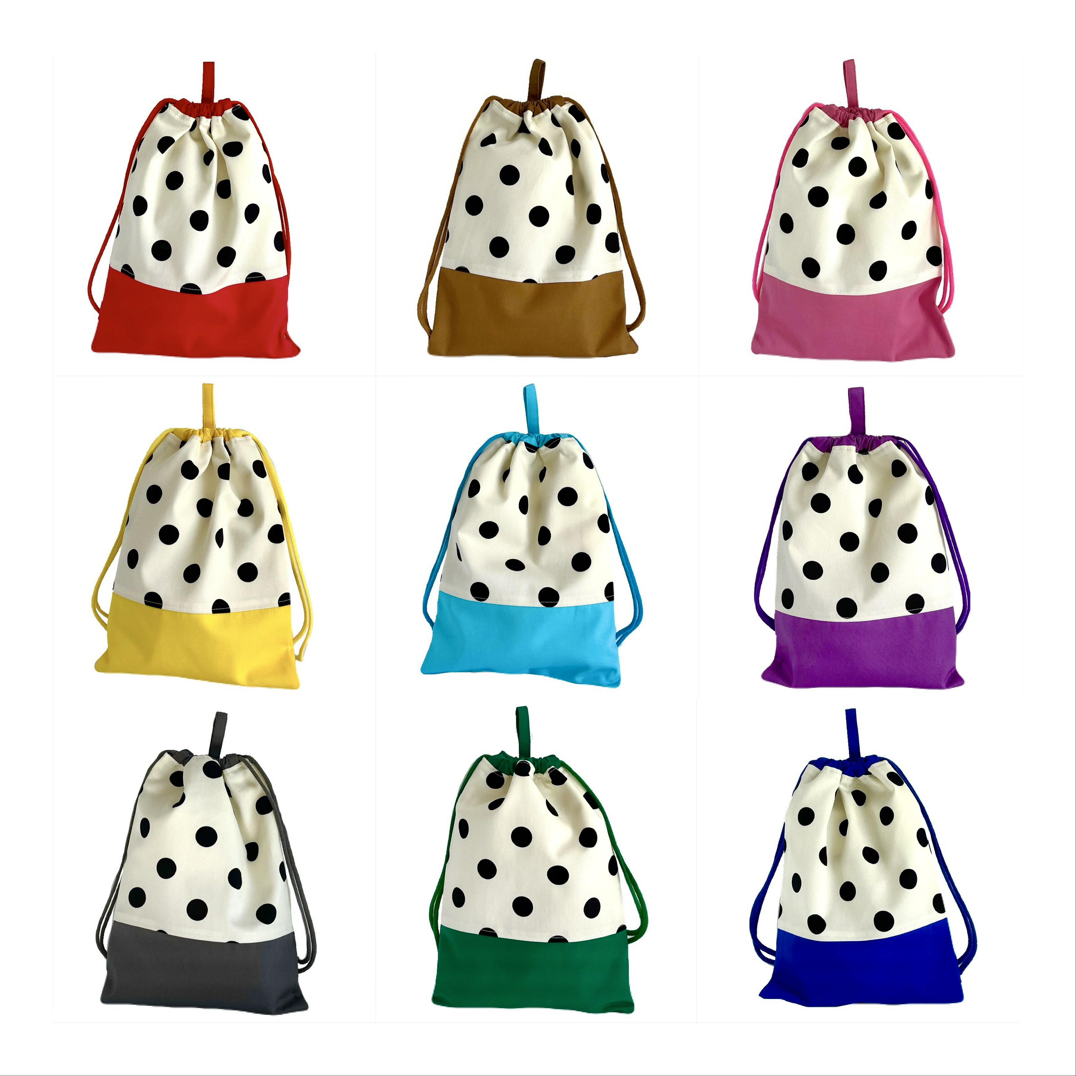 【日本製】上履き袋 上靴入れ COLORFULミルキーポルカドット シンプル おしゃれ 通園 通学 幼稚園 小学校 習い事 男の子 女の子 子供 手提げバッグ シューズバッグ 上履き入れ 入園 入学 丈夫で長く使える