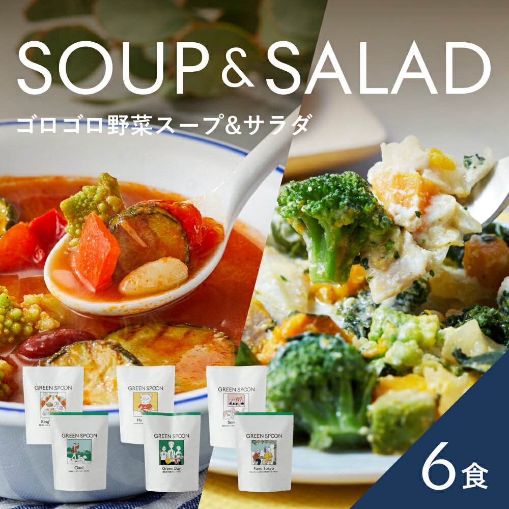 ＼ポイント5倍／楽天1位 スープ サラダ 6食 グリーンスプーン 野菜 惣菜 無添加 冷凍食品 おかず 置き換え ダイエット 時短 食べ比べ 送料無料