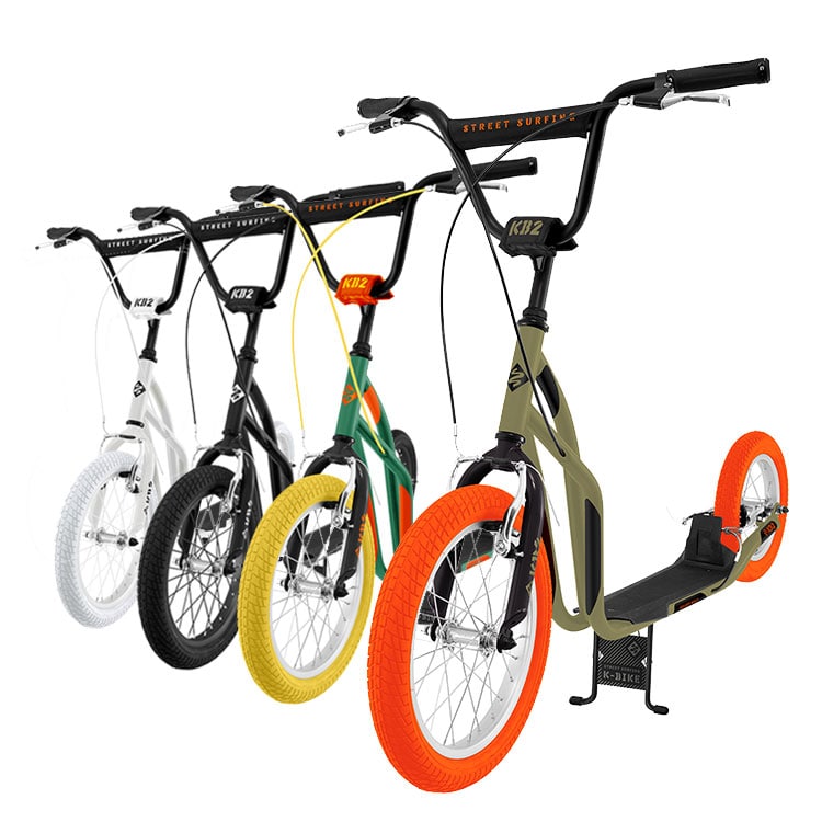 キックボード キックスクーター キックスケーター 大人 メンズ レディース 子供 キッズ ケーバイク ストリートサーフィン ハンドブレーキ付き 大型エアタイヤ Street Surfing K-BIKE KB2