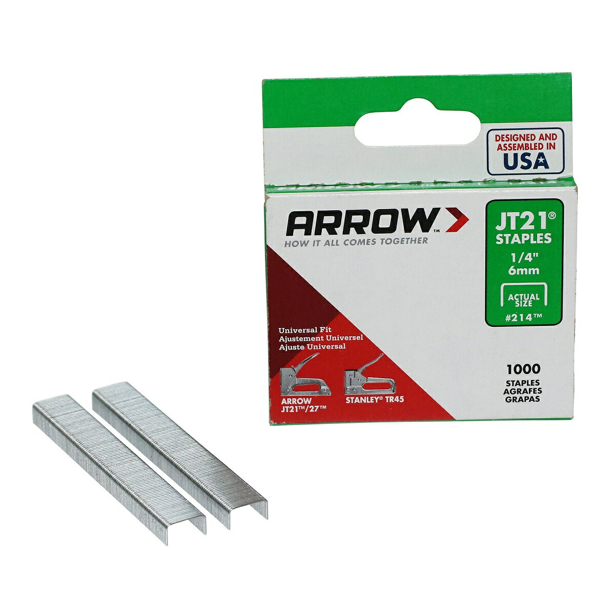 【要エントリーで+P5倍】ARROW ハンド タッカー イージーショット 専用替針 1000本入 6mm #214 【 メール便 タッカー ホチキス ステープル 工作 木工 DIY 工具 日曜大工 手芸 張り替え パーティー ハロウィン クリスマス 正月 飾り付け 】