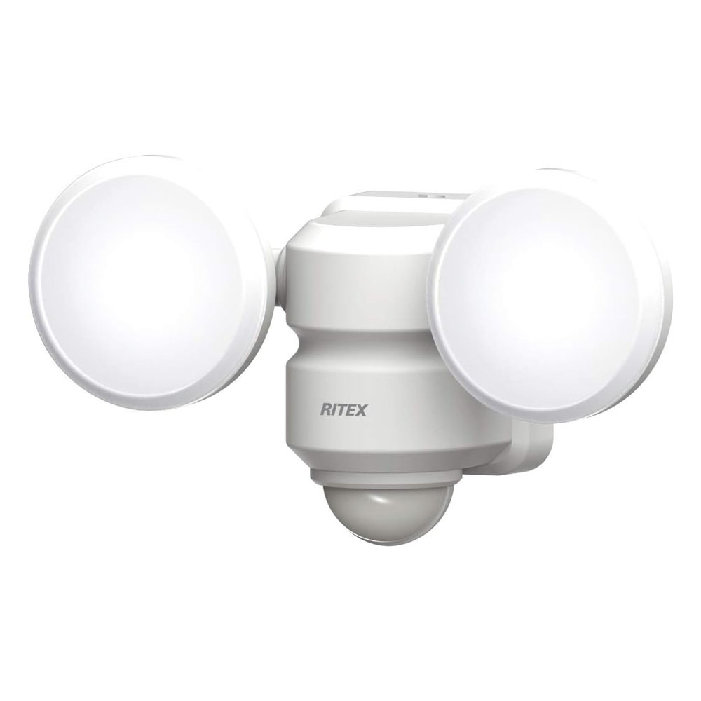 ムサシ RITEX コンセント式 5W×2灯 LED センサーライト 広範囲タイプ LED-AC206 【 人感センサーライト 屋外 防犯ライト 防犯グッズ セキュリティ 照明 玄関 車庫 エクステリア ライテックス MUSASHI 】