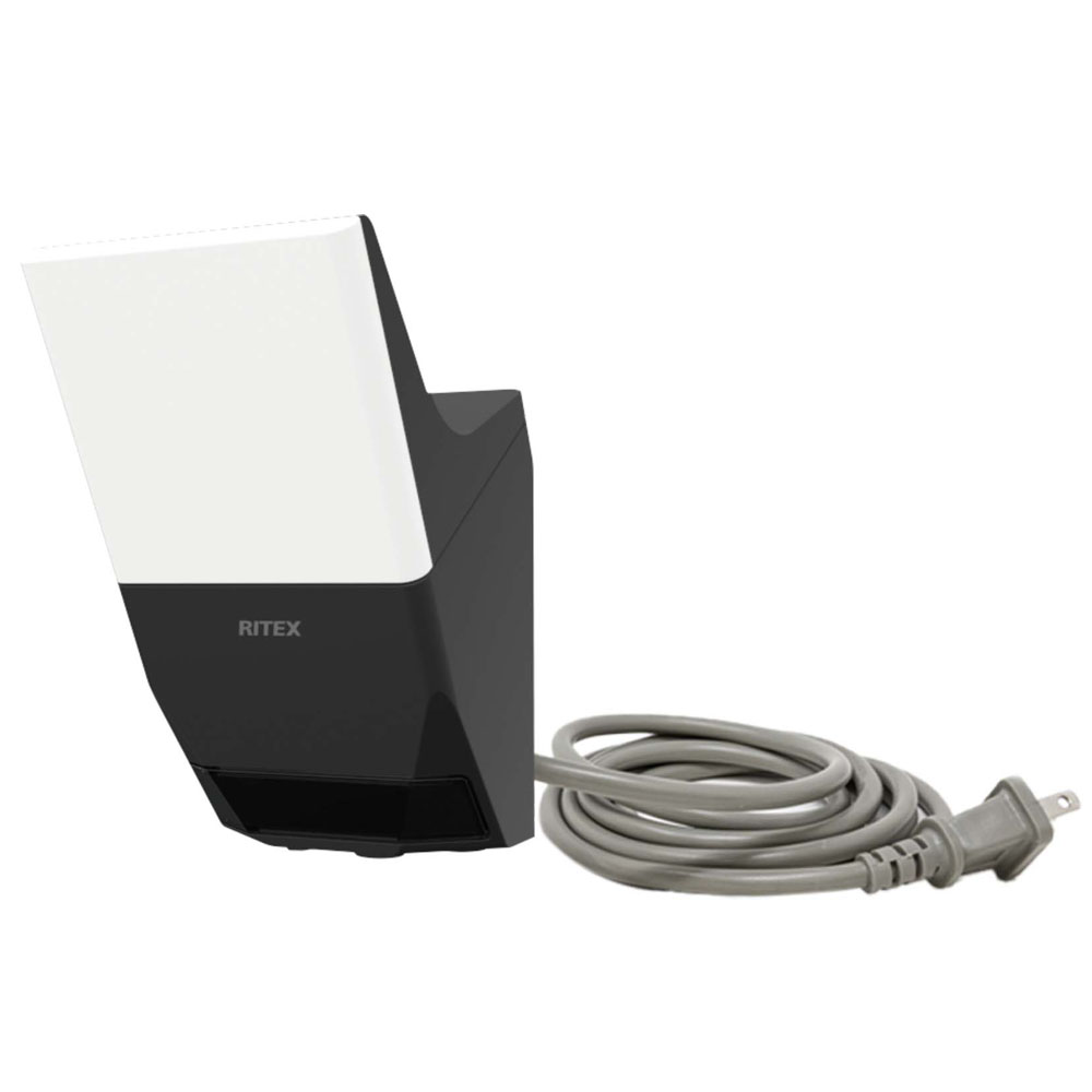 ≪ 商品詳細 ≫ 【型番】W-600 【商品名】7w×1灯 無線連動?センサーライト（送受信型） 【サイズ】高さ156mm×幅85mm×奥行150mm 【重量】約620g 【付属品】取り付けネジ×2／コンクリート用プラスチックプラグ×2 【電球】7W×1（高輝度白色LED設計寿命4万時間） ※1 　　　　全光束 600ルーメン／常夜灯 約30ルーメン 【電源／電圧】AC100V 50Hz／60Hz 【消費電力】点灯時：8W／常夜灯：1W／待機児：0.5W以下 【センサー】 　探知方式：焦電型赤外線センサー 　探知範囲：最大180° 最遠8m （取り付け高さ2.5m） 【点灯時間設定】5秒〜5分 【点灯切替機能】 　昼 … 周囲が明るくても暗くても点灯、常夜灯なし 　夜 … 周囲が暗いときのみ点灯、常夜灯なし 　常夜灯 … 周囲が暗いときのみ点灯、常夜灯あり 【電源コード長さ】約3m 【設置場所】屋内・屋外用（防雨タイプ IP65） 【無線】 　周波数：2.4Ghz 　見通し距離：20m 　チャンネル数：16通り 　ペアリング（接続設定）可能台数：16台 ※1 LED球は交換できません。 　　LED球の寿命は設計寿命であり、製品寿命を保証するものではありません。 　　LED素子にはバラツキがあるため、同じ品番のセンサーライトでも光色・明るさが異なる場合があります。あらかじめご了承ください。関連商品ムサシ RITEX コンセント式 12W×1灯 フリーアーム式 LED...ムサシ RITEX 乾電池式 無線連動 チャイム＆ライト (受信型) ...ムサシ RITEX 乾電池式 5W×3灯 フリーアーム式 LED セン...6,780円7,480円7,480円ムサシ RITEX コンセント式 7.5W×2灯 LED センサーライ...ムサシ RITEX 充電式 5W×2灯 スライド型 LED センサーラ...ムサシ RITEX 充電式 5W×3灯 スライド型 LED センサーラ...6,480円6,578円7,678円ムサシ RITEX ソーラー式 5W×2灯 フリーアーム式 LED セ...ムサシ RITEX ソーラー式 7.5W×2灯 スライド型 LED セ...ムサシ RITEX コンセント式 7W×2灯 無線連動 LED センサ...7,480円7,678円7,980円