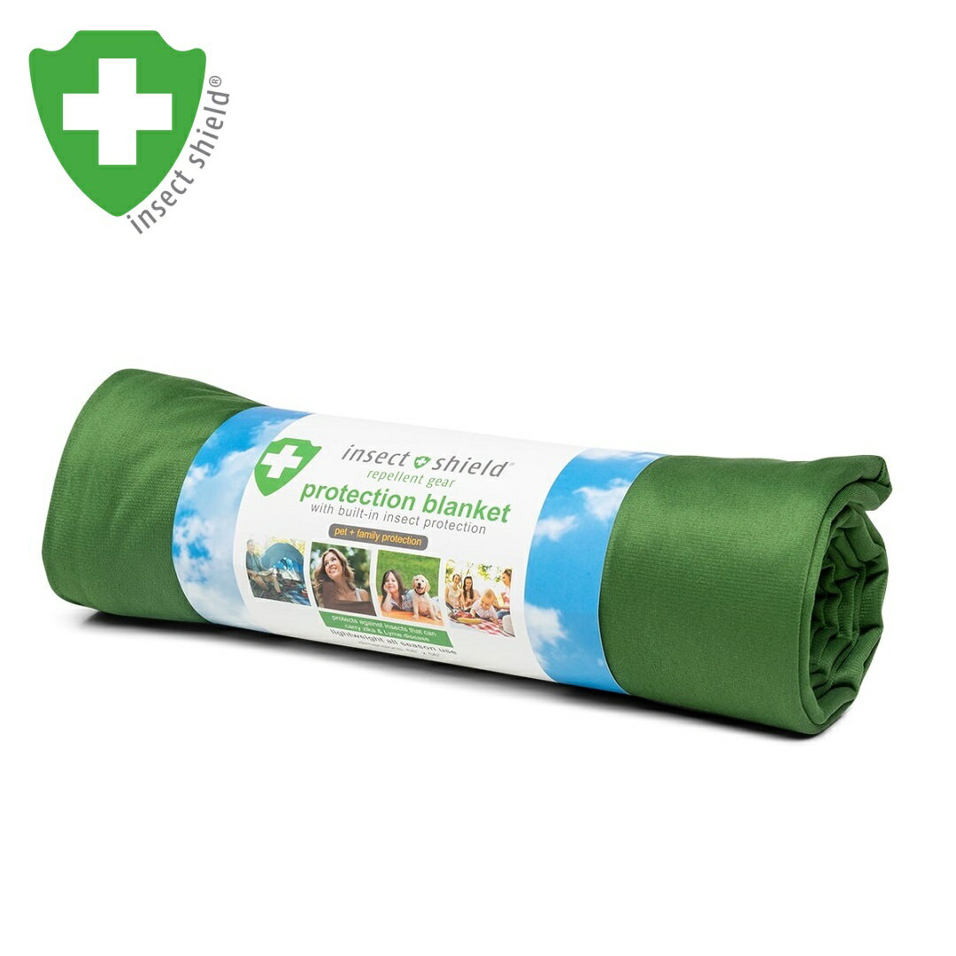 【要エントリーで毎日P10倍★】インセクトシールド 虫よけプロテクションブランケット グリーン 【 送料無料 防虫 虫除け 膝掛け 羽織り キャンプ アウトドア 山登り 不快害虫 】