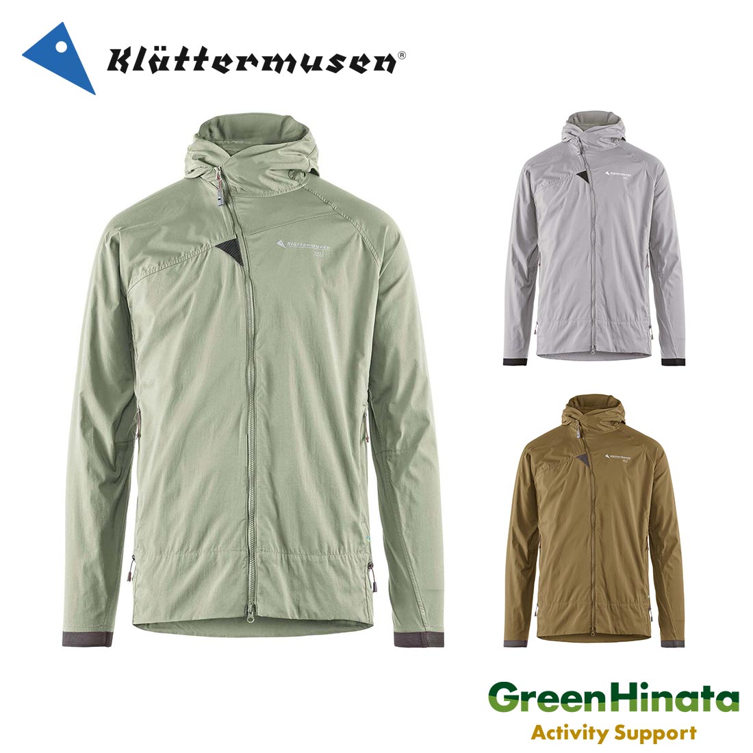 ■主な仕様 【Klattermusen クレッタルムーセン Nal Hooded Jacket ナル フードジャケット 23 メンズ　アウター ジャケット レイヤー アウトドア マウンテン ハイキング クライミング スキー SwampGreen AshRose Olive】 ■重量：約265g (Mサイズ） ■素材：Active Levitend 50% Ultramid Bio-Mass Balanced Polyamide 50% Polyamide 69 g/m2 bluesign Approved Fabric Fluorocarbon-free サイズ 身長 胸囲 ウエスト 股下 袖丈 S 175cm 89-94cm 77-82cm 81cm 82cm M 179cm 95-100cm 83-88cm 83cm 84.5cm ※注意事項 日本のサイズ表記より大きめの作りになります。 生産時期、サイズ、メーカー都合により、写真と仕様が異なる場合がございます。 サイズは参考値になります、計測方法等によって表記と異なる場合がございます。 モニターの発色の具合によって実際と色が異なる場合がございます。 ★特徴 あらゆるアクティビティに最適な防風性を持つ機能的なウィンドシェルジャケット。トレッキングやトレイルランニングなど、ハイパルスアクティビティに最も適しています。生地重量わずか 70g/m2 のウィンドシェル素材、アクティブレヴィテンドを採用しています。クレッタルムーセンのプロダクツで最薄最軽量のオールラウンドアイテムです。 ハンドポケットを高く配置し登山用ハーネスやバックパックとの相性も抜群です。動きの自由度を高めるために構造は縫い目を最小限に抑えることに重点を置いています。フロントにホイッスルのジッパープラーを備え、ポケットによってパッカブル収納も可能です。 ナルシリーズに採用されている高機能ウィンドシェル素材、アクティブ・レヴィテンド は超ソフトで柔軟性があり、薄くて丈夫でありながら超軽量を維持できる生地です。ダイヤモンド織り構造によって表面にソフトな肌触りを与えています。このパターンのおかげで身体と衣服の間にわずかな距離ができ、肌にまとわりつくことがありません。アクティブに使用してもドライな感覚が得られます。軽量でしわになりにくいのでパッカブルアイテムに最適です。繊維がしっかりと編み込まれているので、風や蚊から身を守ることができます。また、生地にはPFCの撥水剤が使用されておりライトシェルターとしても使用できます。 ●頭の動きにしっかりと追従し視界を妨げない構造の3D調整可能なフード ●思い通りの形に可変できる折りたたみ可能なソフトフォームが入ったつば ●ジッパーの下に配されたストームフラップ ●顎やレイヤリングによる摩耗や擦れと水の浸入を防ぐ斜めに配されたオフセットジッパー ●開口部を調節し換気や通気性を完璧に実現するダブルジッパー ●ホイッスル機能付きのジッパープラー ●背面に配されたたハンギングループ ●バックパックベルトやハーネスが機能する位置に配したポケット ●簡単に収納可能なパッカブルポケット ●バックパックとの干渉を避けるために肩に縫い目がないヨークショルダーパターン ●薄暗い環境下での視認性を高めるトライアングル・リフレクター ●日焼け防止のためのハイネック ●リアリフレクティブパイピング ★ブランド スウェーデン中部の「オーレ」という町にクレッタルムーセンの本社があります。恵まれたアウトドアフィールドを自社の「裏庭」に持ち、大自然の中での製品企画とフィールドテストをし、改良を重ね、実際の製品に反映されています。 1984 年にPeter Askulv（ピーター・アスカルブ） によって創業され、バッグパック及びゲイター作りからのスタートでした。機能的な商品が増えるにつれ、またたくまにカタログ通販にて注文が増加し、KLATTERMUSEN の名前はスウェーデンを中心に浸透し始めました。 製品の性能だけを追い求めるのではなく、その製品が使用されるシーンやバックボーンを大切にしたうえで、バランスのとれた製品を提供。美しい自然が保たれているからこそ、アウトドアウェア、ギアが必要になると考えています。斜めに走るフロントジップを持つジャケットや個性的なバックパックなど北欧らしいデザインや色使いが取り上げられることが多く、機能的にもデザインされ、ヨーロッパでは数々の賞を受賞しています。 ＊KLATTERMUSEN の意は、山ネズミです。 ロゴマークはネズミの顔をモチーフにして作られています。★ KLATTERMUSEN クレッタルムーセン ★ KLATTERMUSEN(クレッタルムーセン)はPeter Askulvによって1984年に創業されたスウェーデンの本格派アウトドアブランドです。クレッタルムーセンは製品の性能だけを追い求めるのではなくその製品が使用されるシーンやバックボーンを大切にしたうえでバランスのとれた製品を提供。美しい自然が保たれているからこそアウトドアウェア ギアが必要になると考えています。 KLATTERMUSEN の意味は山ネズミでロゴマークはネズミの顔をモチーフにして作られています。 斜めに走るフロントジップを持つジャケットや個性的なバックパックなど北欧らしいデザインや色使いが取り上げられることが多く 機能的にもデザインされヨーロッパでは数々の賞を受賞しています。厳選されたマテリアル 人間工学に基づいたデザイン 独自のディティールでの製品作りに特徴があり 中でもサスティナブルに関する取り組みは広く評価されています。 →おすすめ Klattermusen クレッタルムーセン バッグ ジャケットはこちら ▼おすすめ ギフト▼ バレンタインデー ホワイトデー こどもの日 母の日 父の日 敬老の日 孫の日 運動会 学園祭 クリスマス 誕生日プレゼント 成人祝い 卒業祝い 結婚祝い 出産祝い 入学祝い 就職祝い 新築祝い 開店祝い 移転祝い 退職祝い ラッピング対応！ ▼ バッグ サコッシュ リュック ジャケット トート バックパック ボディバッグ ウエストバック ▼ ▼ おすすめ 人気商品▼