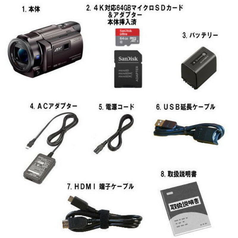 【レンタル】 【1泊2日AX30】 ソニー 4Kビデオカメラ オプション SONY FDR-AX30 デジタル4Kビデオカメラレコーダー ハンディカム