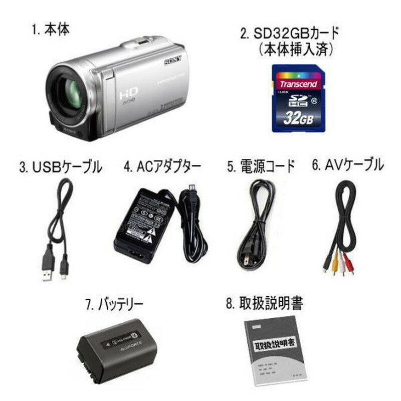 【レンタル】 【1泊2日CX170】 ソニー HDビデオカメラ ウエアラブル SONY HDR-CX170 メモリー デジタルHDビデオカメラレコーダー