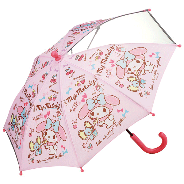 マイメロディ おやつタイム 子供傘 35cm キャラクター/かさ/傘/雨具/子供/子供用/幼稚園/小学生/キッズ/女の子/レイングッズ/雑貨/グッズ/ギフト/プレゼント/かわいい/キャラクター/おしゃれ