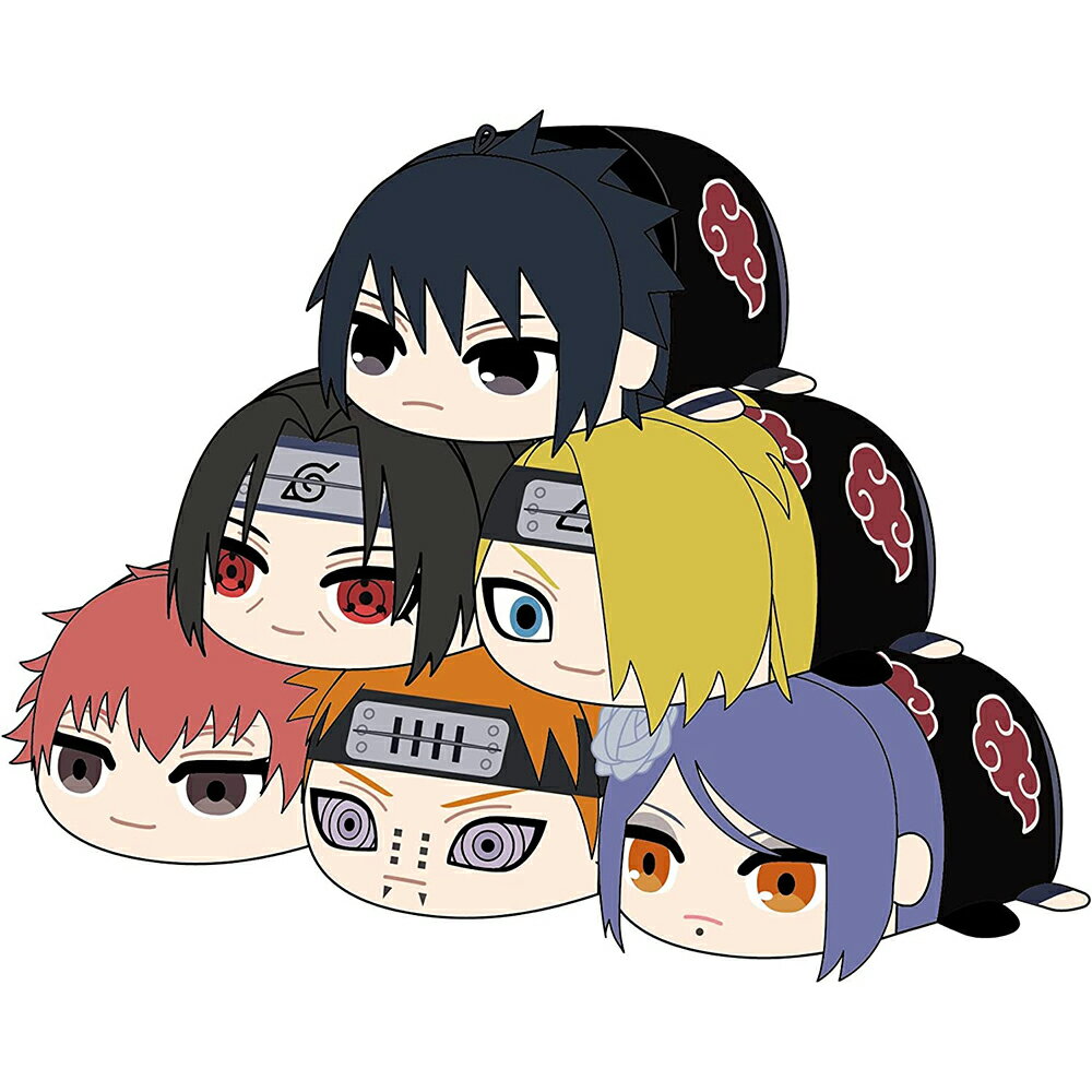 【送料無料】NARUTO 疾風伝 ぽてコロマスコット 2 全6種（1BOX:6個入）うちはサスケ（暁）/うちはイタチ（サスケ決戦時）/デイダラ/サソリ/ペイン（天道）/小南/ぬいぐるみ/グッズ/かわいい/キーホルダー/ギフト/プレゼント/雑貨/グッズ/ナルトのサムネイル