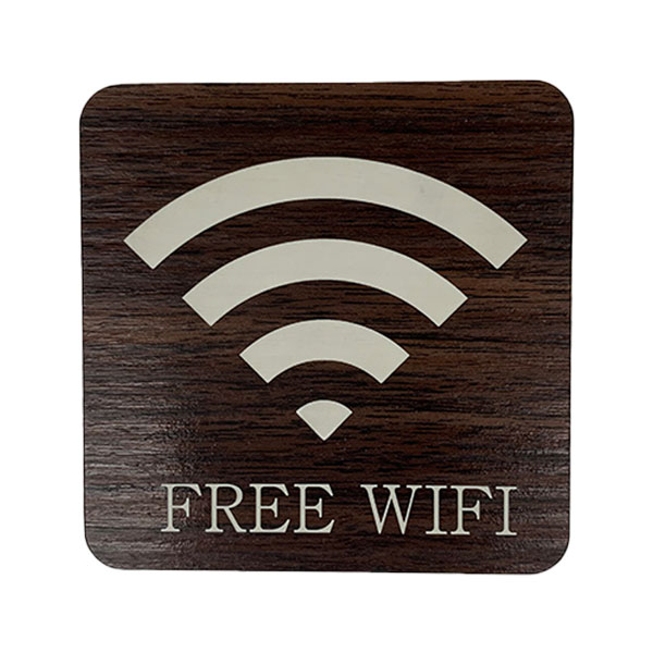 【送料無料】木目調 アクリルサインプレート (8×8cm) 【FREE WIFI】 看板/屋外対応/フリーワイファイ/ワイファイ/インテリア/おしゃれ/雑貨/ギフト/プレゼント