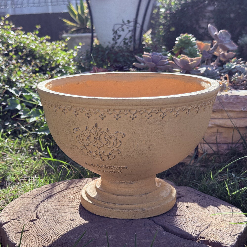 [お買い物マラソン エントリーでポイント7倍 9/19 20時〜]カップ型のかわいいプランター (内径W23.3φcm) パルボヌールカップY(GF4663) おしゃれ/穴あり/グラスファイバー/プランター/ガーデニング/寄せ植え/花/多肉植物/サボテン/観葉植物/カントリー雑貨/プレのサムネイル