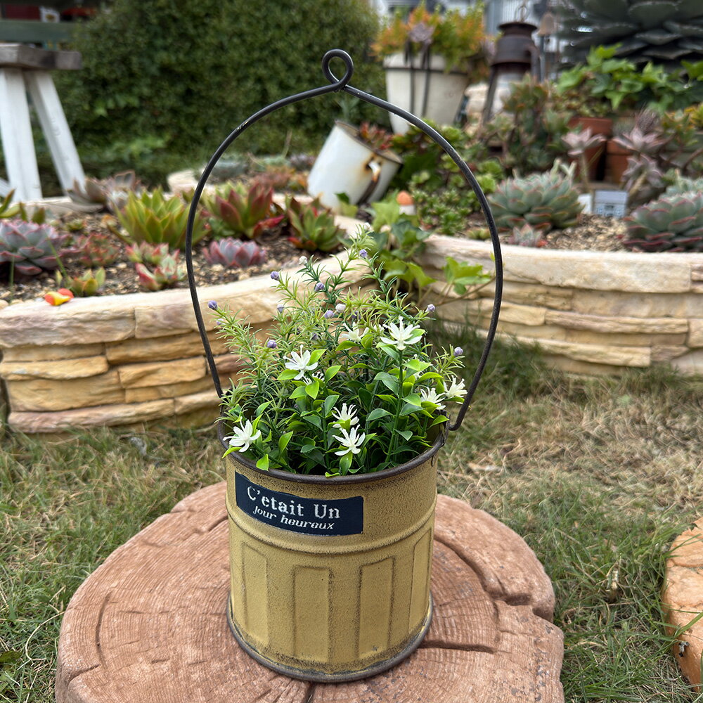 ブリキハンギングプランターセティア...