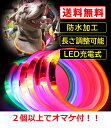 光る首輪！犬用！LED充電式！防水加工済！夜間や早朝の暗い散歩に！長さ調整可能！