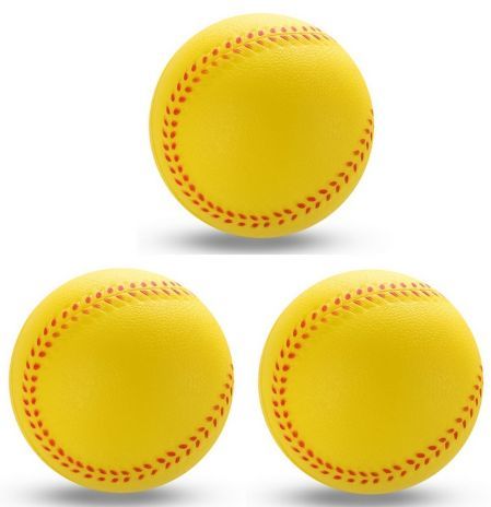 ウレタン ボール 野球 3個 練習 用 イエロー 直径 7cm 蛍光色 夜間でも目立つ トスバッティング キャッチボール トレーニング