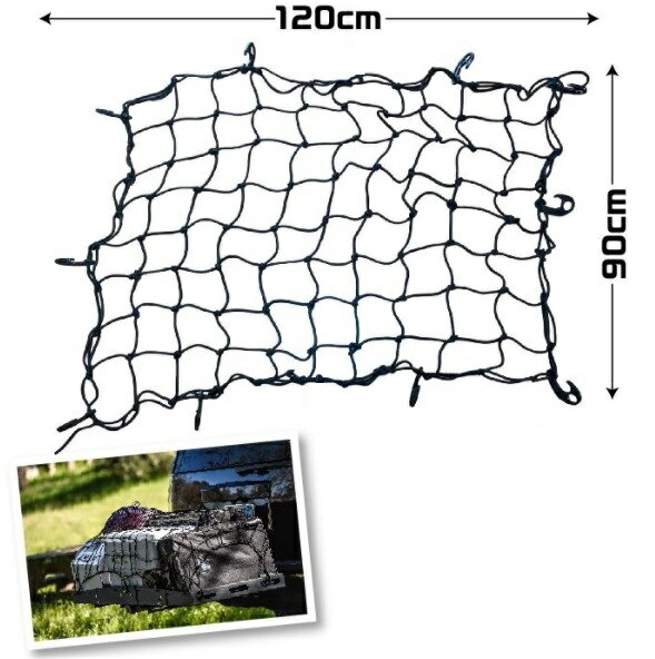 ルーフキャリア ネット ゴムネット キャンプ カーゴネット 1cm 約90cm ラゲッジネット 車中泊 大放出セール 荷崩れ防止 荷物固定