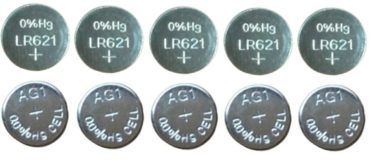 ボタン電池 LR621 AG1 互換性 LR60 SR621SW SR60 E364 V364 LR621H アルカリ 時計 LED 10個