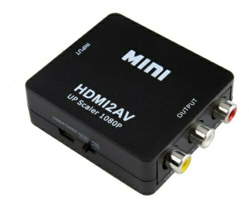 HDMI RCA 変換 アダプター ケーブル コンバーター コンポジット 1080P 対応 PAL NTSC 切り替え 音声出力 車 ゲーム カーナビ テレビ PS4 PS5 スイッチ 黒色