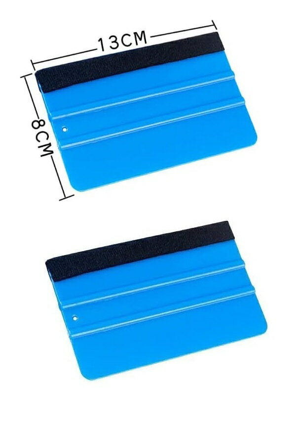 スキージー フェルト付き 130mm×80mm プラスチック 青 ブルー スキージ カーラッピング ガラス 壁紙 ヘ..