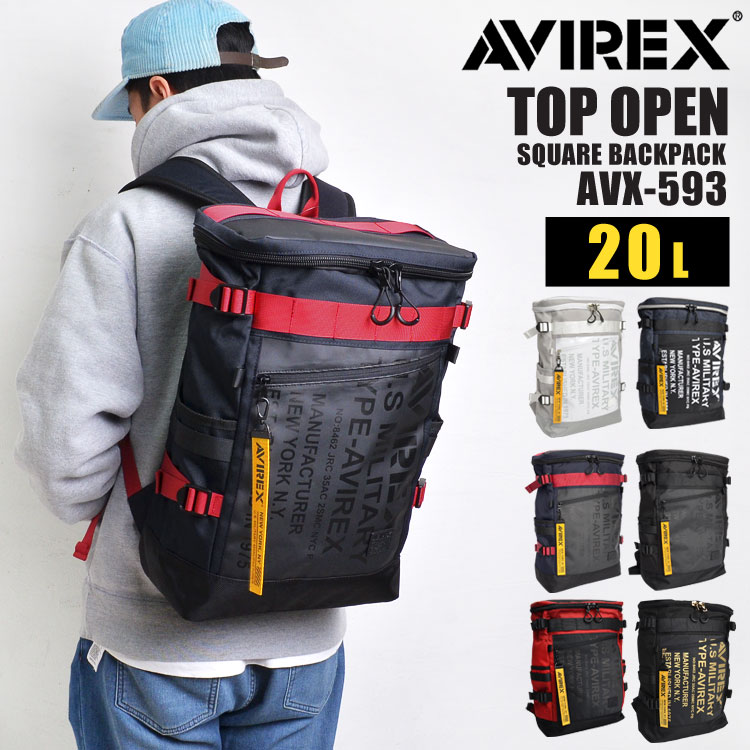 リュック メンズ AVIREX アヴィレックス アビレックス 大容量 防水 A4 20L 通勤 通学 リュックサック デイパック スクエア型 スクエアバッグ バックパック レディース 子供 おしゃれ ロゴ ターポリン ブランドタグ付き 軽量 軽い 丈夫 高校生 PC AVX593 送料無料 防災