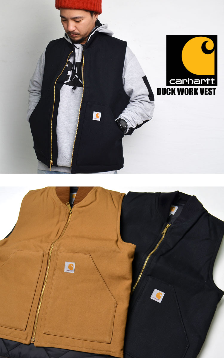 ベスト 中綿 メンズ carhartt ベスト カーハート ベスト ダック ワークベスト ブランド ワークベスト 防寒 ヘビーオンスコットン 12oz 綿 黒 ブラウン レディース ワーク アメカジ v01 S M L ストリート 秋冬 冬 暖かい ノースリーブ 防寒ベスト 作業着 作業服 ジップアップ