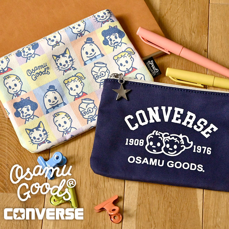 コンバース ポーチ CONVERSE OSAMU GOODS オサムグッズ コラボ フラットポーチ 小物入れ 化粧ポーチ コスメポーチ メイクポーチ ペンケース レディース メンズ 薄型 スリム コンパクト ミニポーチ ブランド キャラクター グッズ 通勤 通学 おしゃれ かわいい ネイビー ピンク gretsch-10034792 Gretsch サンプル画像3