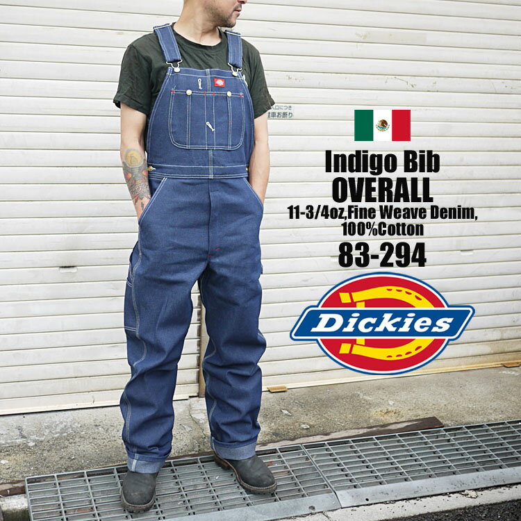 オーバーオール Dickies ディッキーズ 83-294 83294 INDIGO BLUE DENIM ワークショーツ インディゴ デニム メンズ レディース 大きい 大きいサイズ チノパンツ ディッキ族 つなぎ 作業着 おしゃれ ツアー フェス ディッキーズ 送料無料 バッグ