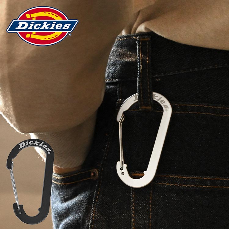 カラビナ DICKIES ディッキーズ おしゃれ キーホルダー ストラップ ブラック シルバー ブランド カジュアル かっこいい キーケース メンズ アウトドア キャンプ フェス 鍵 フック キーリング 小物 雑貨 アルミ 通勤 通学 中学生 高校生 大人 バレンタイン プレゼント ギフト